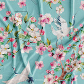 Floral Kingfisher Bird Printed Fabric Material Online